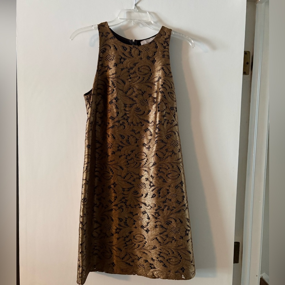 Banana Republic Black and Gold Mini Dress